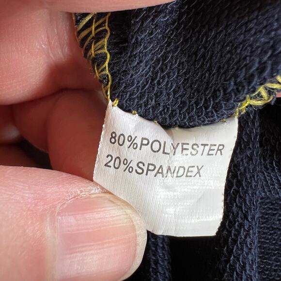 Boutique Womens Sweatshirt Pullover Drawstring Cowl Neck Colorblock Blue Yellow - Picture 10 of 11